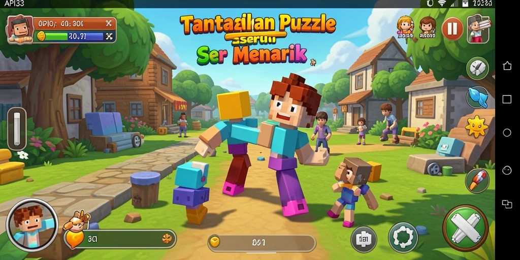 Tampilan menarik dari gameplay API33 dalam menyelesaikan teka-teki.