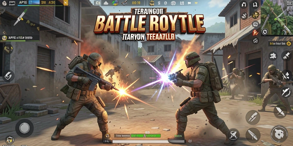 Tangkapan layar gameplay seru di API36 dengan aksi Battle Royale.