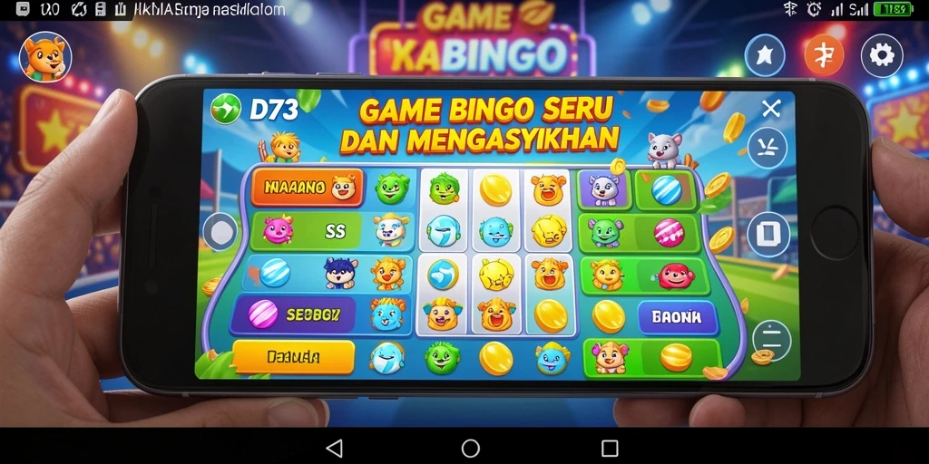 Tampilan gameplay D73 yang seru dengan antarmuka permainan Bingo.