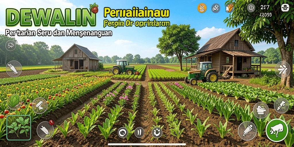 Screenshot DEWALIN menampilkan pemain yang sedang bekerja di ladang.