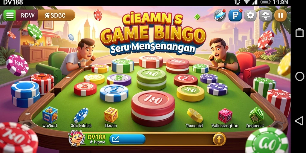 Tangkapan layar gameplay DV188 yang menampilkan bingo yang seru.