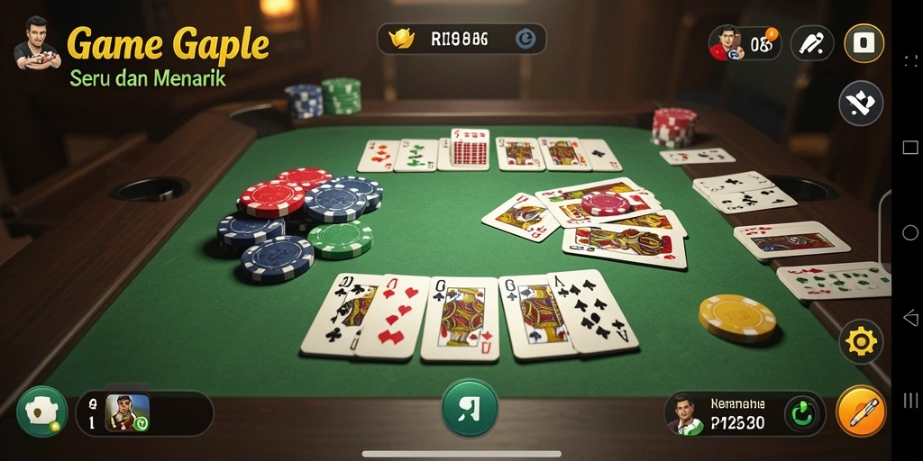 Screenshot gameplay RI188 menampilkan keseruan bermain Gaple.
