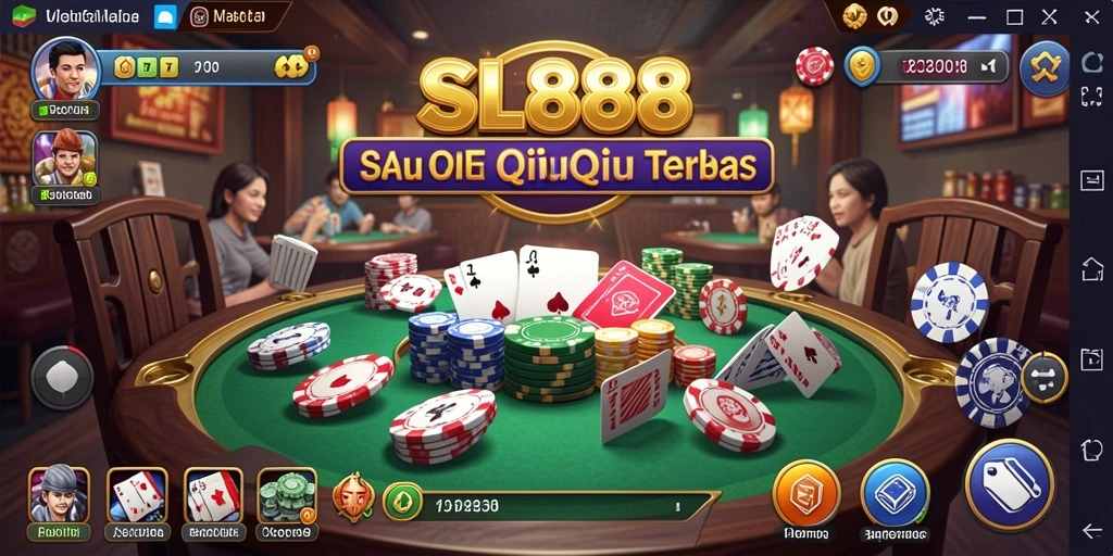 Tangkapan layar gameplay SL888 yang menampilkan suasana permainan QiuQiu yang seru.