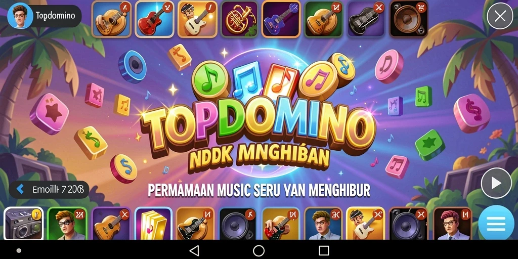 Tampilan menarik gameplay musik di TOPDOMINO.