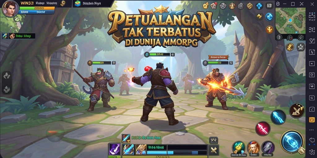 Screenshot menampilkan seru dan menantangnya gameplay MMORPG.